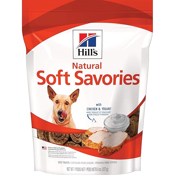 HILL’S NATURAL SOFT SAVORIES, ALL LIFE STAGES, GREAT TASTE, DOG TREATS, CHICKEN & YOGURT, 8 OZ BAG