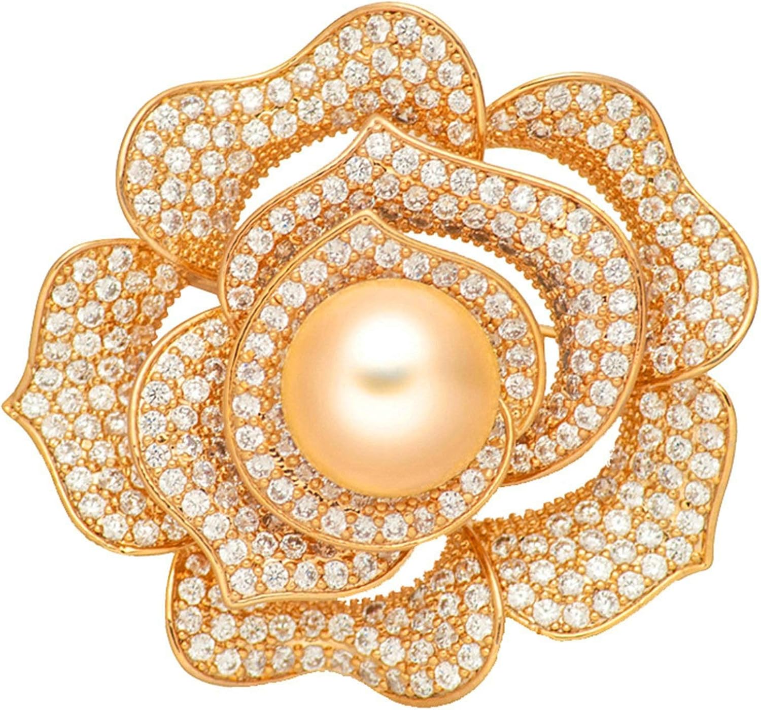 Damen-Brosche Lila – 4,8x4,6 Cm, Kristall-Girlande Mit Blättern & Blüten