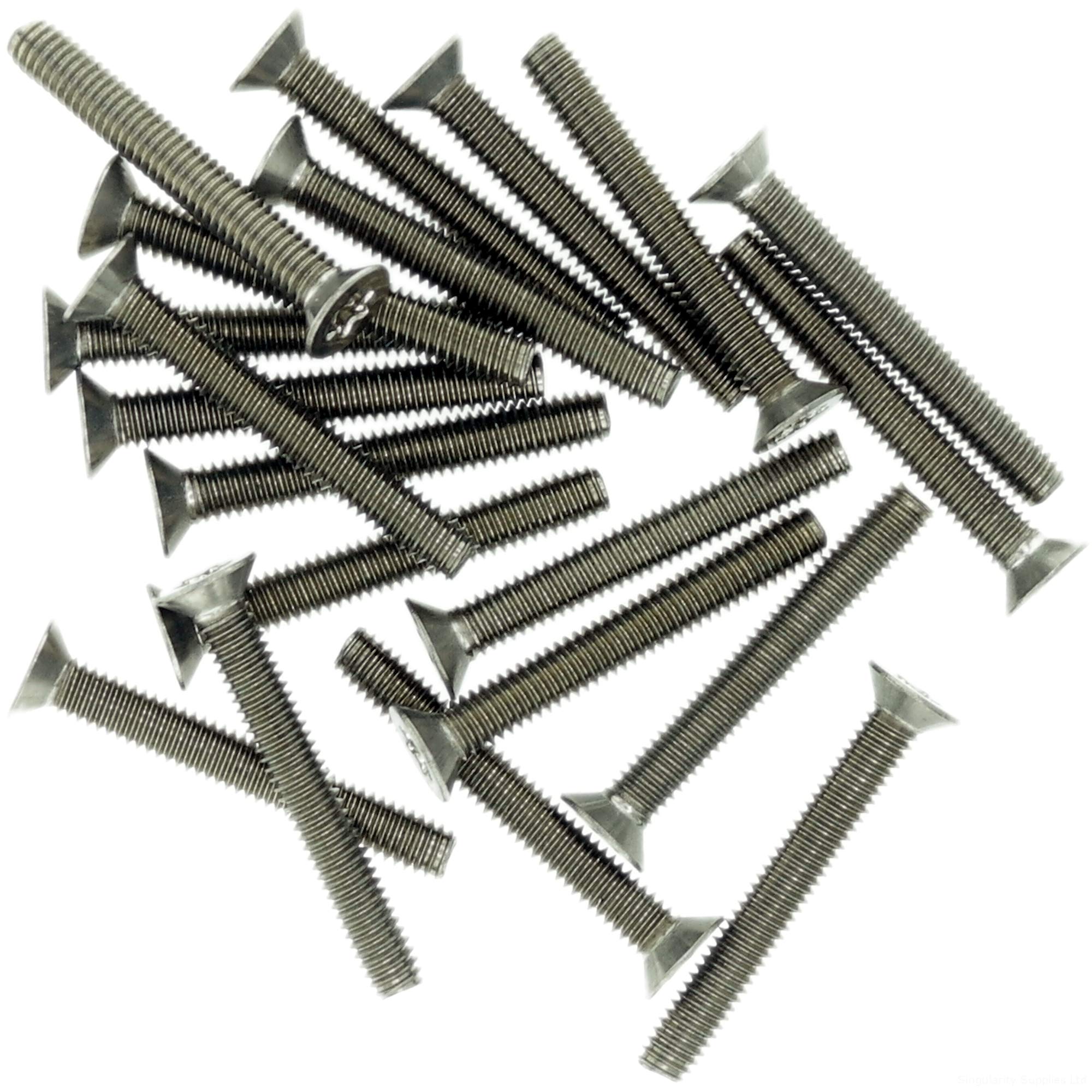 M4 (4mm x 12mm) TX Socket Countersunk Thread Rolling Screw - Stainless Steel (A2) (Pack of 20)