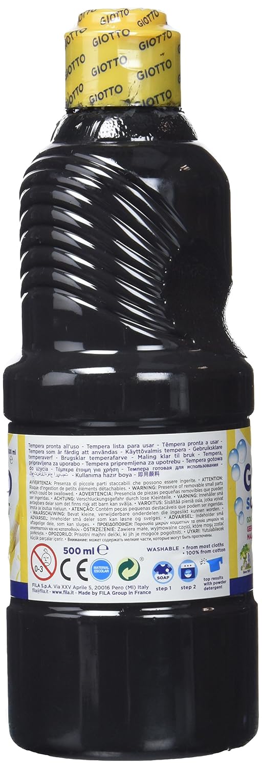 GIOTTO SCHOOL PAINT 500ML BLACK, 535324, 500 ml (Pack of 1) - Image 3