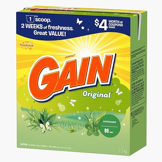 Gain Original Scent Powder Detergent 80 Loads, 91Ounce
