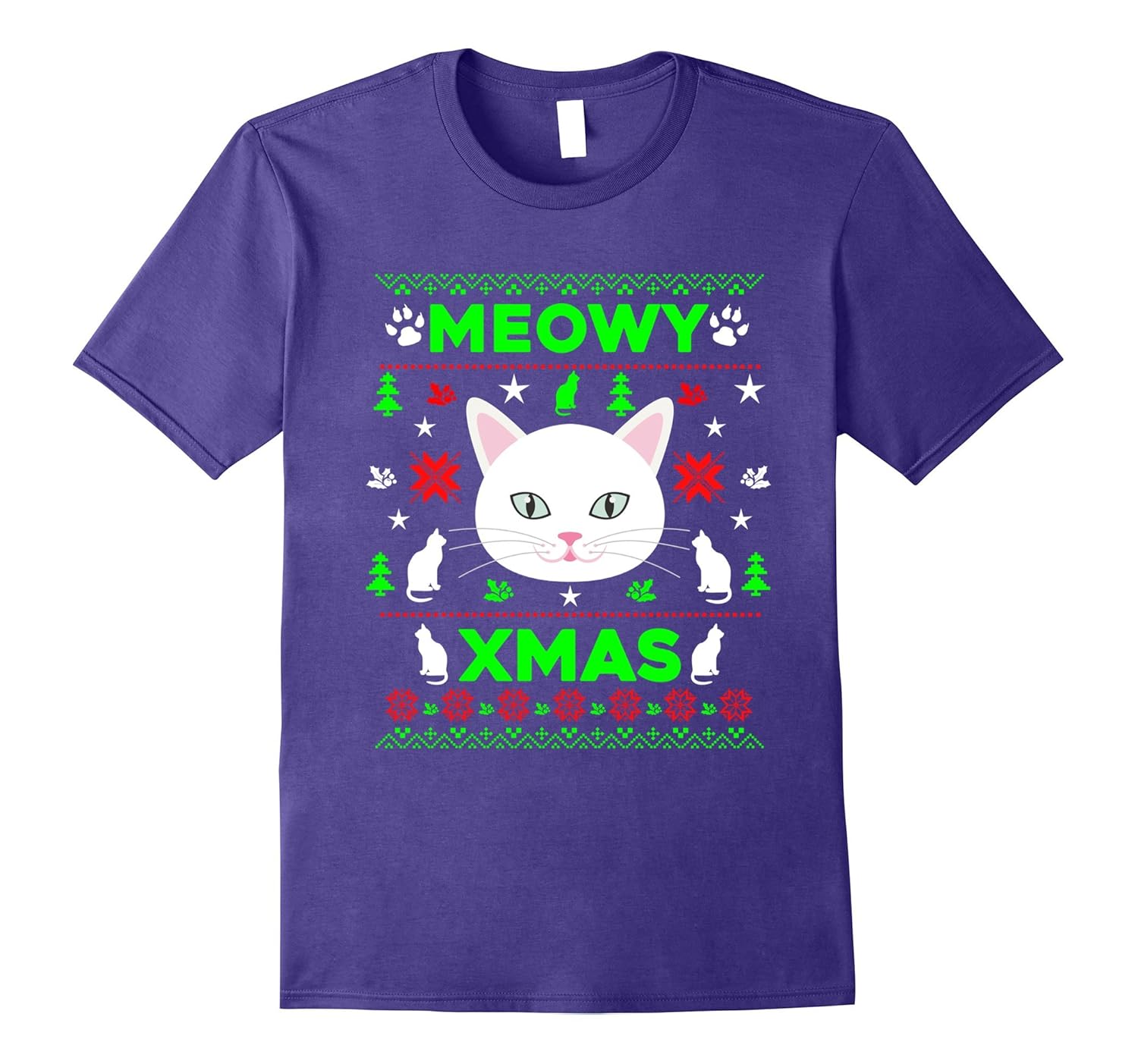 Meowy Xmas Funny Christmas T-Shirt-ANZ