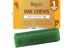 Dogsee Himalayan Yak Chews with Real Mint (Monster- 1 Bar) | Fight Bad Breath | Rich in Protein & Calcium | Long Lasting | for Cleaning Teeth