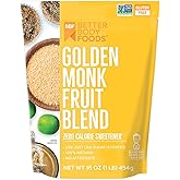 BetterBody Foods Golden Monk Fruit Sweetener Blend - Sugar Substitute, Zero Calorie, Keto Diet Friendly, Zero Net Carbs, Zero