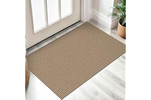 IOHOUZE Small Area Rug 2x3 Washable Woven Rugs for Entryway Non Slip Rubber Backed Kitchen Rugs Indoor Outdoor Doormat Throw Rug Floor Carpet for Entrance Front Door, Orange/Tan/Brown