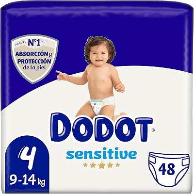 Sensitive - Pañales, 9 A 14 Kg, Blanco, Talla 4, Vanilla, 48 Unidad