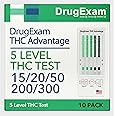 10 - DrugExam Multi Drug Screen Test. Testing for THC/Marijuana in Urine. Detailed Instrustions Included.
