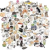 100 Pcs Cat Vinyl Stickers Decals - Water Bottle Laptop Phone Case Scrapbook Journal Kitten Stickers Skins & Decals, Teens Student Reward, DIY Decor Cat Theme Party Favor & Supplies