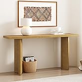 Merax Stylish Console Table with Pine Veneer and Geometric Legs,Suitable for Living Room, Study and Dining Room
