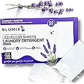 Blumix Laundry Detergent Sheets – 100 Loads | Lavender Scent | Eco-Friendly, Plastic-Free, Plant-Based Detergent for Sensitive Skin | Travel Friendly, Works in Cold Water & HE Machines