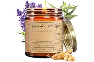 Liofeve Lavender Eucalyptus Candles for Home Scented - 8oz Aromatherapy Candles for Relaxation Anxiety Stress Relief Non Toxic, Calming Candles Gifts for Women Soothing Relaxing Bath Yoga Meditation