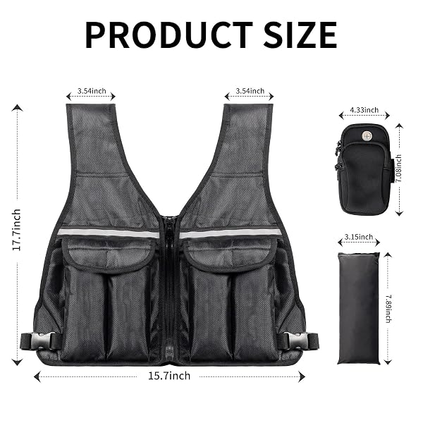 PRODIGEN ADJUSTABLE WEIGHTED VEST, 0-12 LB WEIGHT VEST FOR WOMEN AND MAN WITH 8 REMOVABLE SANDBAG AND POCKET | WEIGHTED VEST FOR WALKING, RUNNING, WEIGHT LOSS, STRENGTH TRAINING, AND HOME WORKOUTS