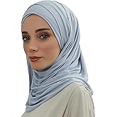 Aisha's Design Instant Hijab Scarves for Women Muslim, 95% Cotton Turban Scarf Head Wrap