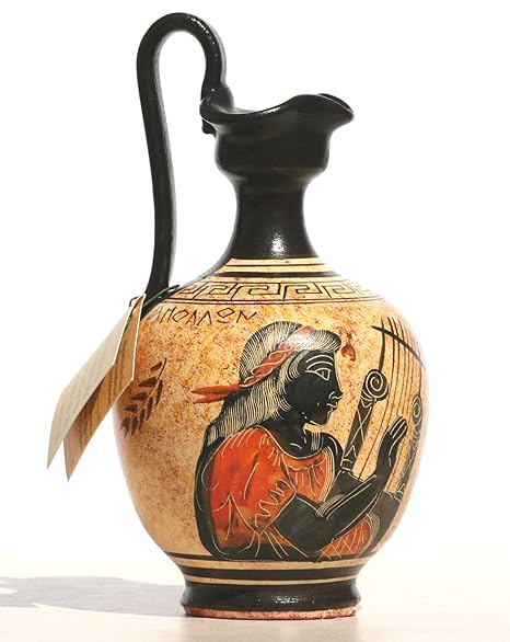 Ceramic Vase Pot Black Figure Greek Pottery Painting Greek King