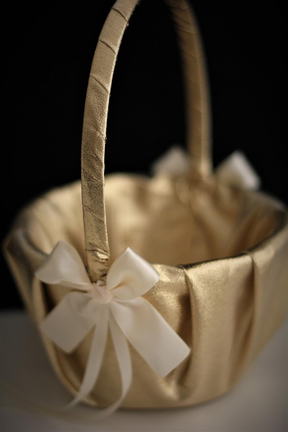 gold wire flower girl basket