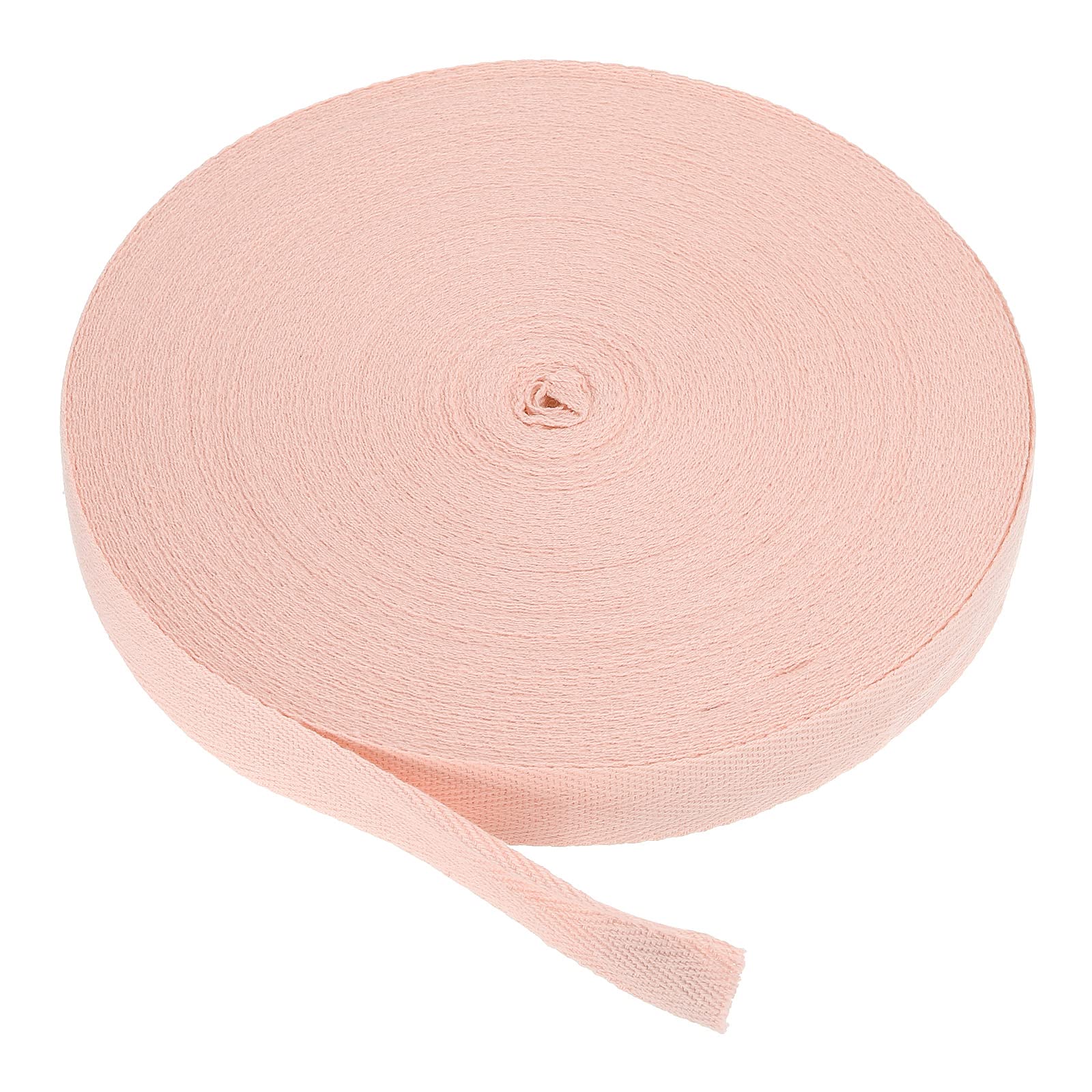 PATIKIL Cotton Twill Tape 20mm(3/4 Inch) 50 Yards Cotton Ribbon Bias Binding Tape Herringbone Webbing Trim for Sewing Gift Wrapping Craft DIY Light Pink — image 1