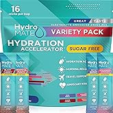 Electrolyte Powder Sugar-Free Hydration Packets Variety Pack HydroMATE 16 Sticks
