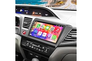 B4U 4G+64G Car Radio for Honda Civic 2012-2015 with Wireless Carpaly & Android Auto,9 Inch IPS Touch Screen Car Stereo with GPS Navigation/Bluetooth 5.2/FM/Backup Camera/WiFi/SWC/HiFi