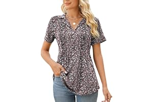 Kistore Womens Short Sleeve Polo T Shirts V Neck Summer Basic Tops Fashion 2025 Business Casual Work Blouse S-XXL