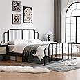 PINJU Metal Platform Bed Frame with Headboard and Footboard, Classic Style, Sturdy Metal Slats, No Box Spring Needed, Easy Installation (Black, King)