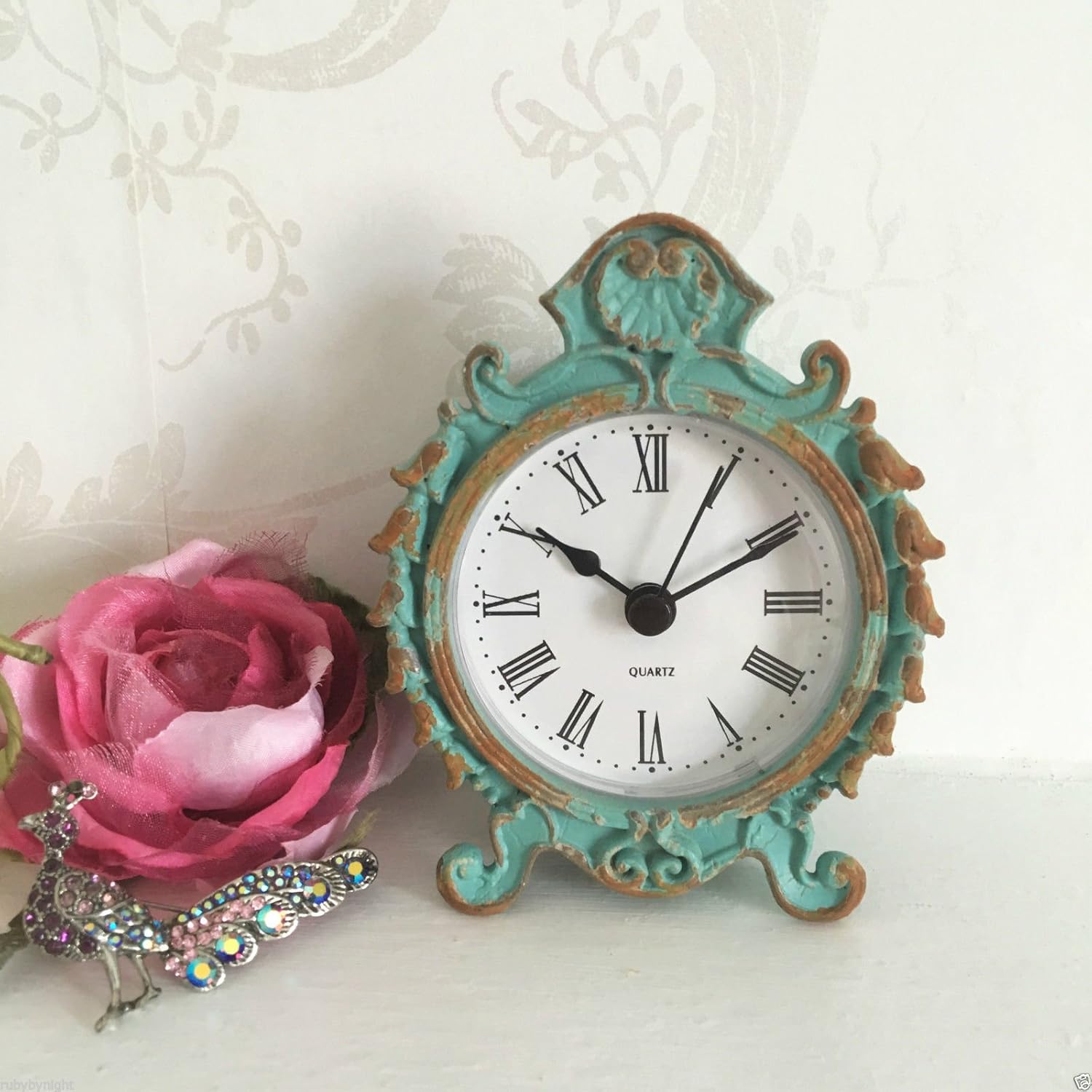 Duck Egg Blue Metal Distressed Shabby Chic Vintage Retro