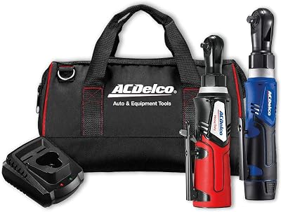 ACDelco ARW1209-K9 G12 12V Cordless Ratchet Wrench Power Tool Kit 3/8 1/4