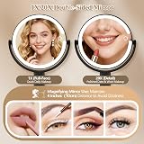 MOMOKUBA Makeup Mirror with Lights 1x/20x Magnification, 3 Color LEDs view 2