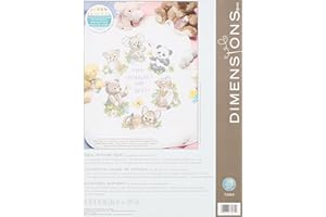 Dimensions Stamped Cross Stitch 'Tiny Treasures' DIY Baby Quilt Kit, 34" x 43"