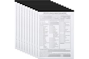 Motiskyy 10 Pack 5.5" x 8.5" Detailed Driver's Vehicle Inspection Report Book Daily Pre Trip Inspection Report 31 Sets of Forms Per Book 2-ply Carbonless for Drivers and Truckers