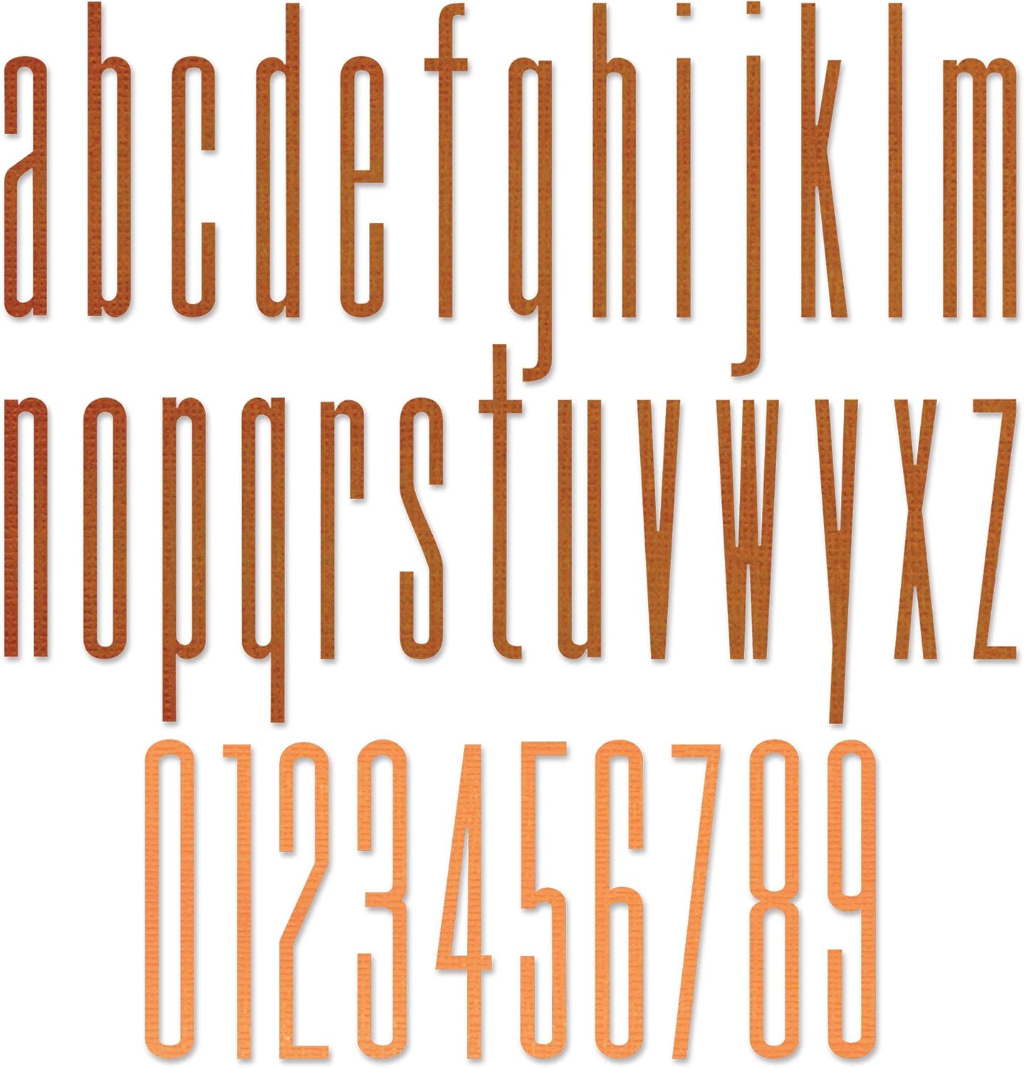 Sizzix Thinlits Die 665207 Alphanumeric Stretch Lower & Numbers by Tim Holtz 36 Pack, Multicolor
