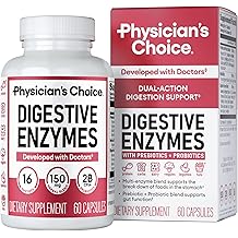 Physician's CHOICE Digestive Enzymes for Bloating &amp; Digestion - 16 Enzymes with Organic Prebiotics &amp; Probiotics for Gut &amp; Dig