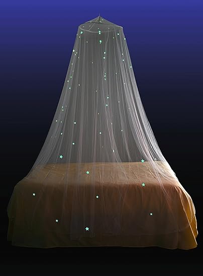 ledyoung Luxuriöses und elegantes Moskitonetz, Glow in Dark mit leuchtenden Sterne Betthimmel Net für Erwachsene, Babys, Outd