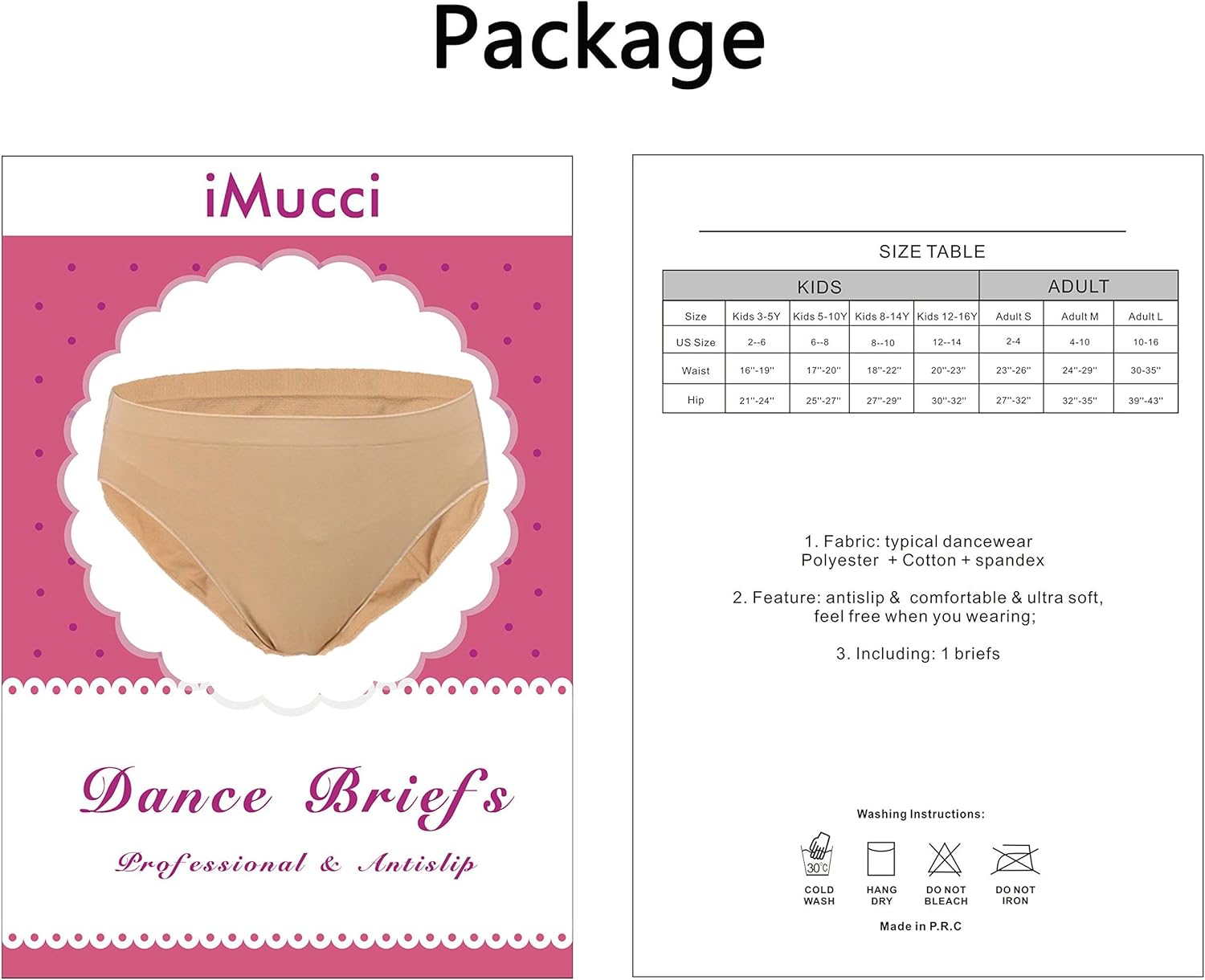 iMucci Professional Girl Ballet Dance Briefs Women - Beige Velvet Cotton Mid Rise Waist Panty Gymnastics Underpants…: Clothing
