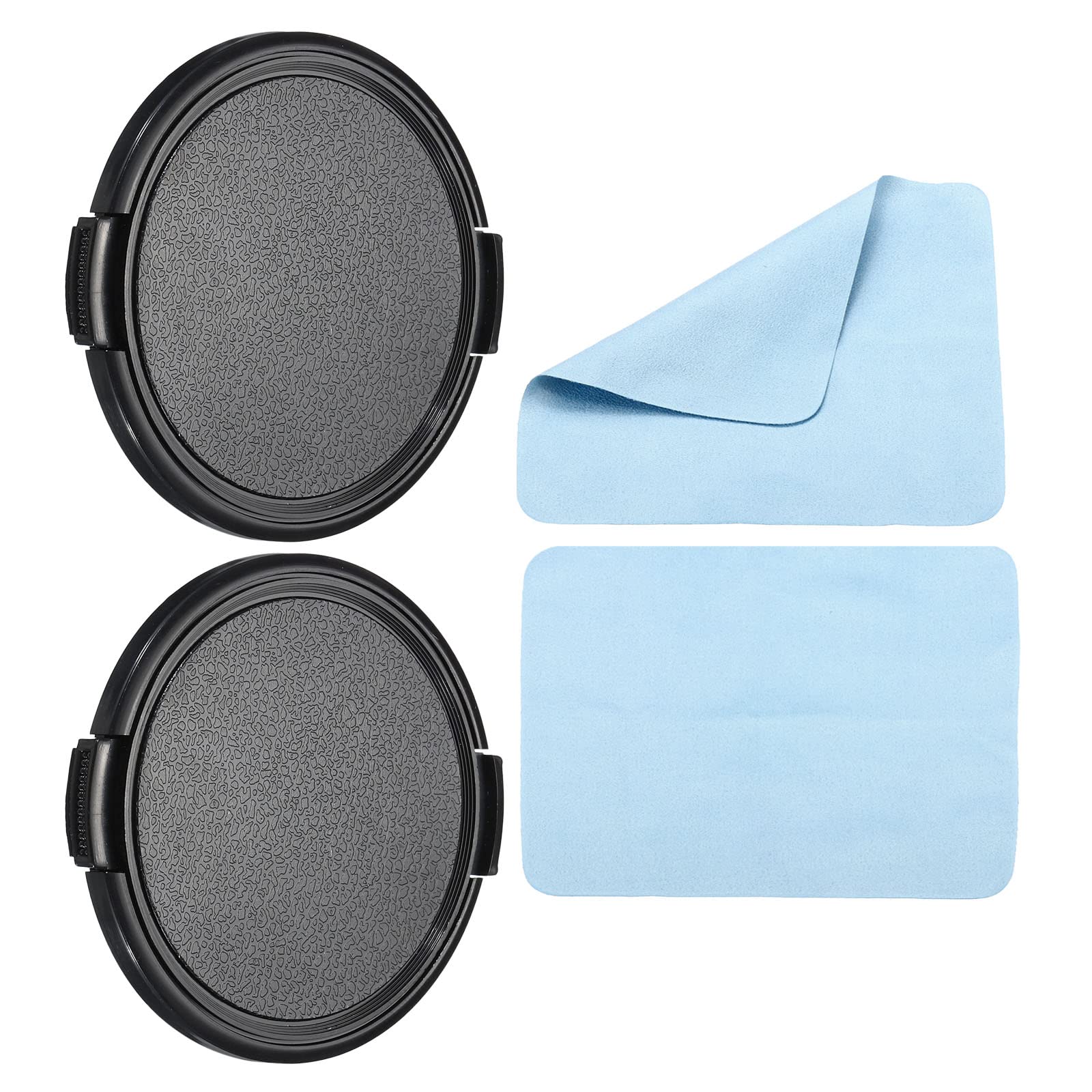 PATIKIL Camera Lens Cap, 2 Pack Sides Pinch Front Lens Cover with Microfiber Cleaning Cloth for 67mm Thread Universal DSLR Lenses for Nikon, for Fujifilm, for Pentax, for Leica