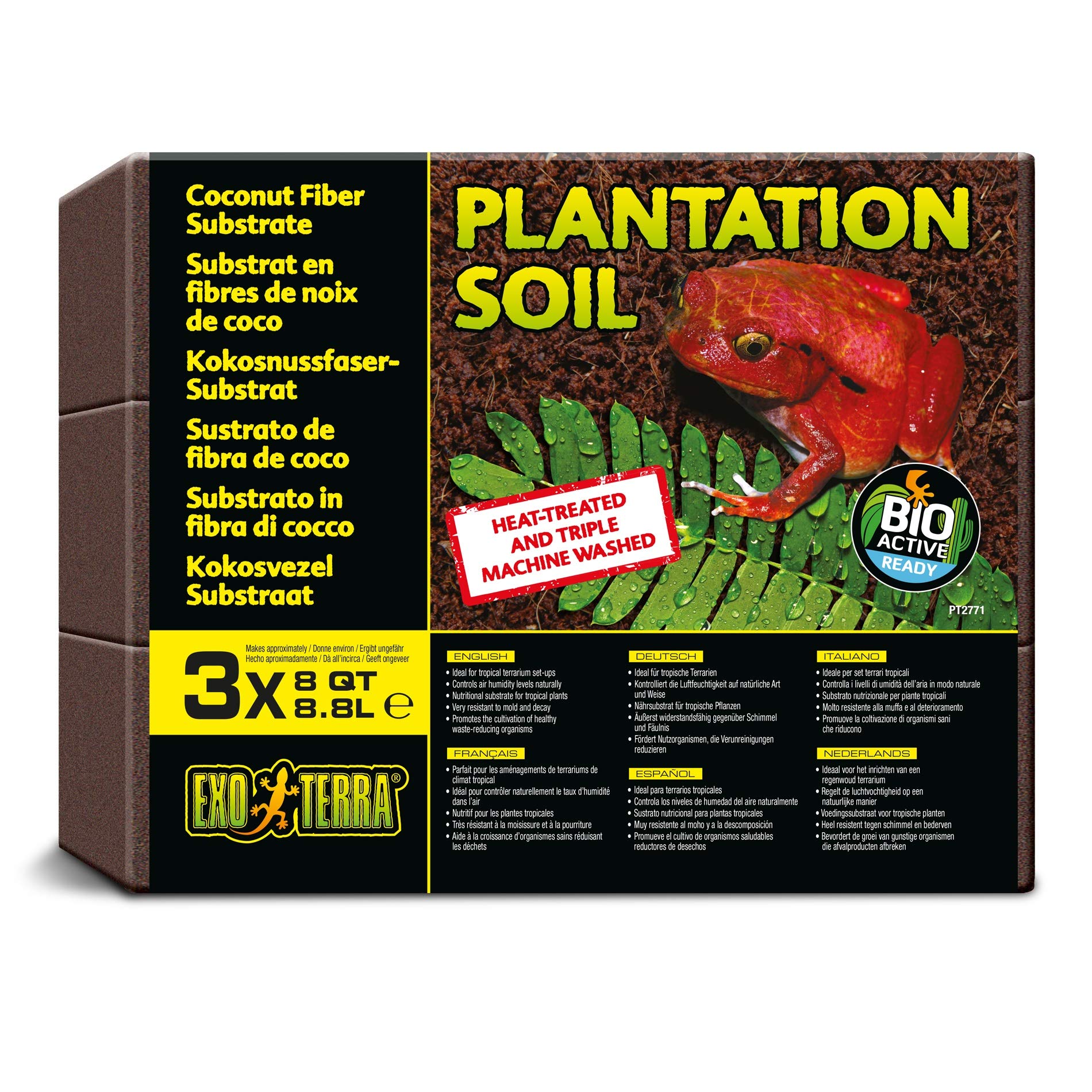 Exo Terra Plantation Soil Substrate, 3 x 8.8 Litre , 3 count (Pack of 1)