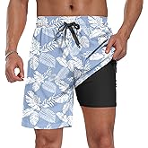 Sailwind Men Swim Trunks with Compression Liner 9" Beach Shorts Quick Dry with Zipper Pockets Board Shorts