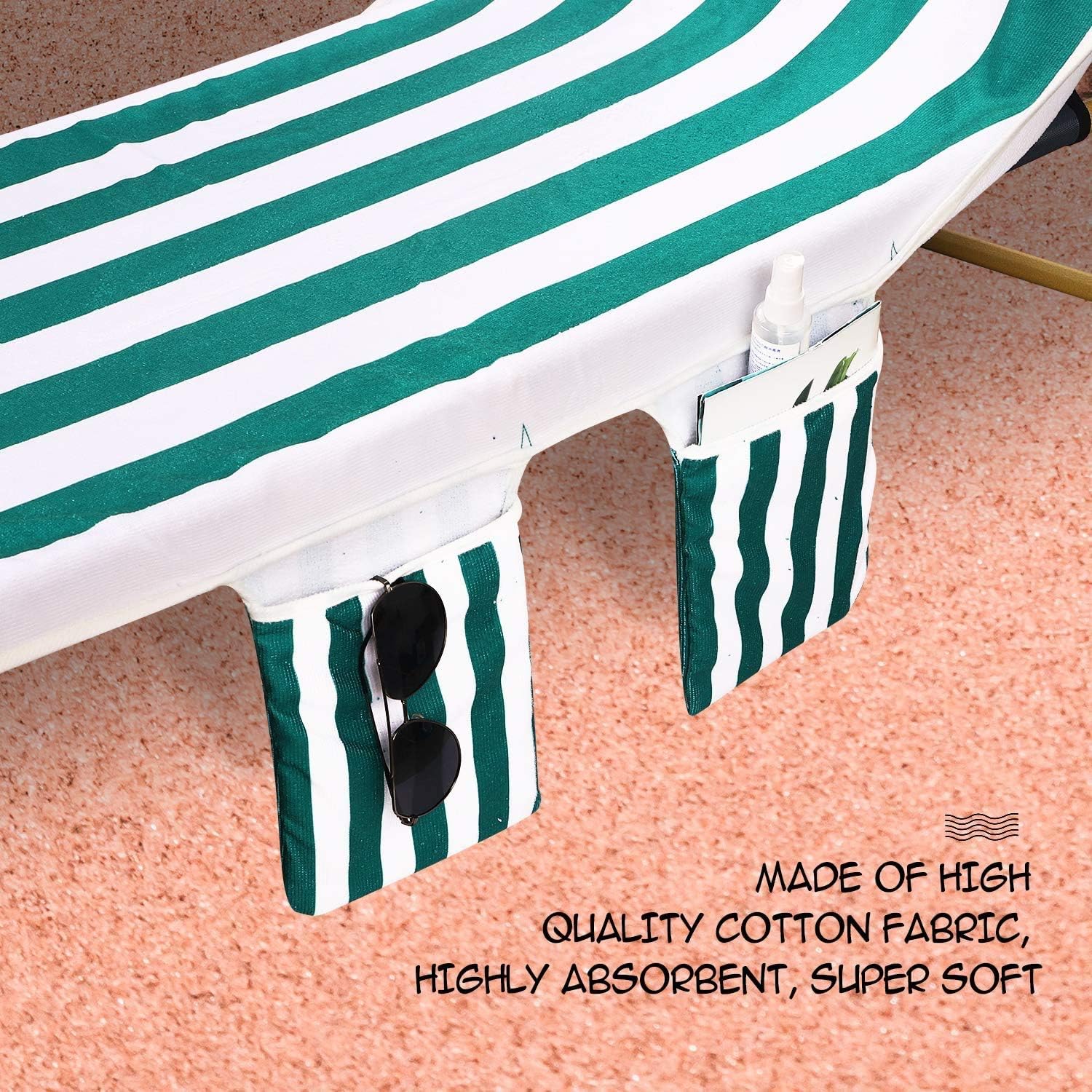 Lounge Chair Cover,Microfiber Beach Towel Cover Patio Chairs and Recliners Cover,Chaise Lounge Chair Cover Sun Lounger with Pockets for Pool,Hotel,Vacation,Sunbathing Fast Drying Terry Towel (Y12): Kitchen & Dining