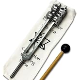 Earth Star 68.05 Hz Weighted Tuning Fork with Carry Bag &amp; Striker, Gray | 9th Chakra Grounding Fork for Sound Healing &amp; Biofield Harmonization - Earth Vibration &amp; Relaxation