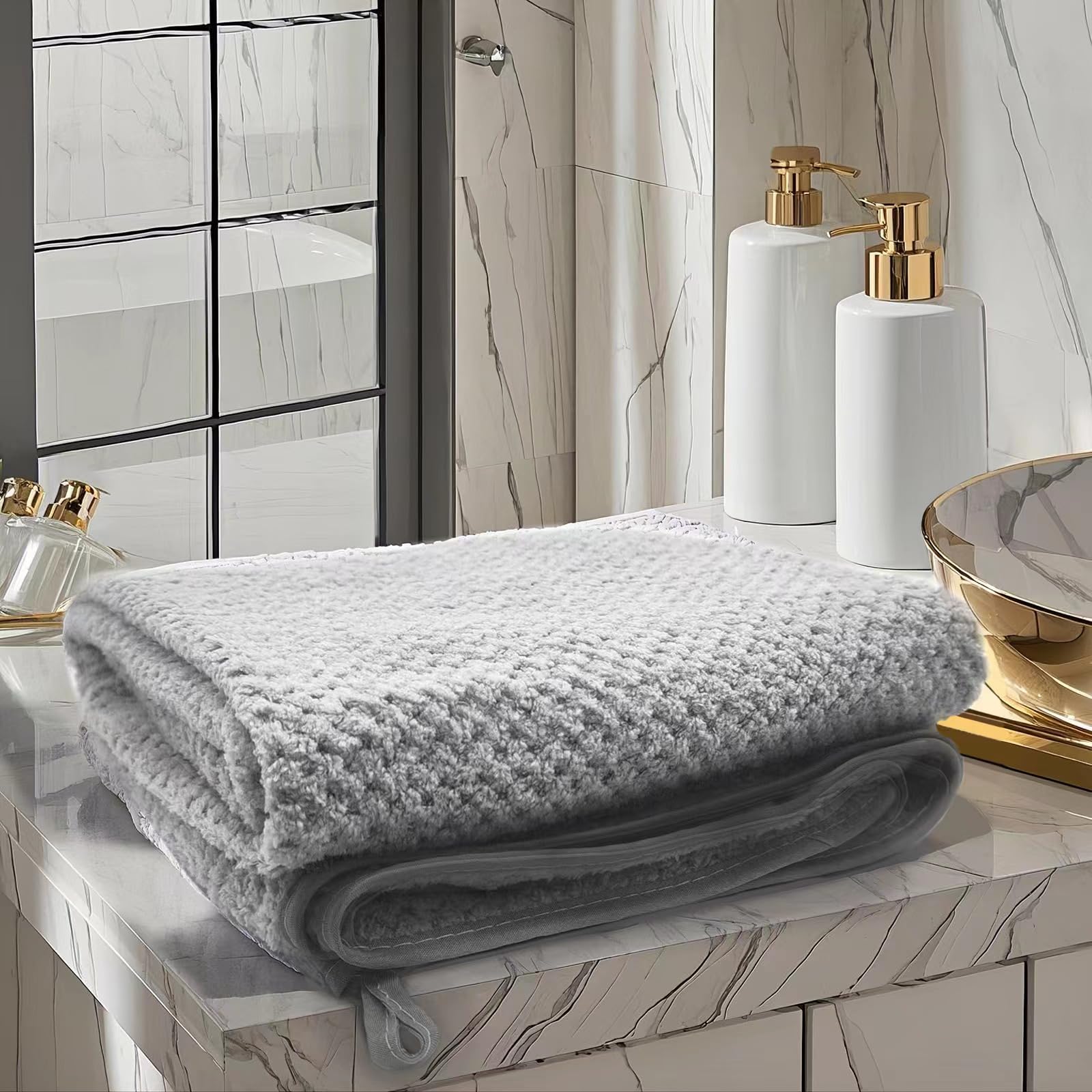 Photo 1 of 1 Pack Bath Towel Large,27 x 54 Inches,Microfiber Soft Highly Absorbent Lightweight and Quick Drying Shower Towels for Body, Sport,Beach,Bathroom,Gray