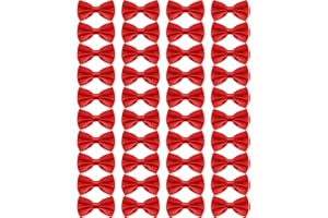 JaGely 40 Pcs Men's Bow Ties Pre Tied Tuxedo Formal Adjustable Clip On Bow Satin Bowtie for Men Costume Wedding Party