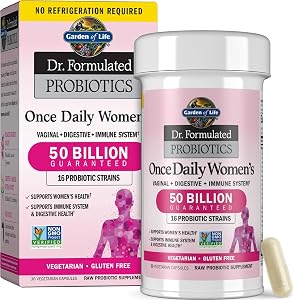 Garden of Life Once Daily Dr. Formulated Probiotics for Women 50 Billion CFU 16 Probiotic Strains with Organic Prebiotics for