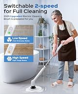 XAPROO Upgraded Electric Cleaning Brush IPX7 Waterproof 2 Speeds Long Handle view 6