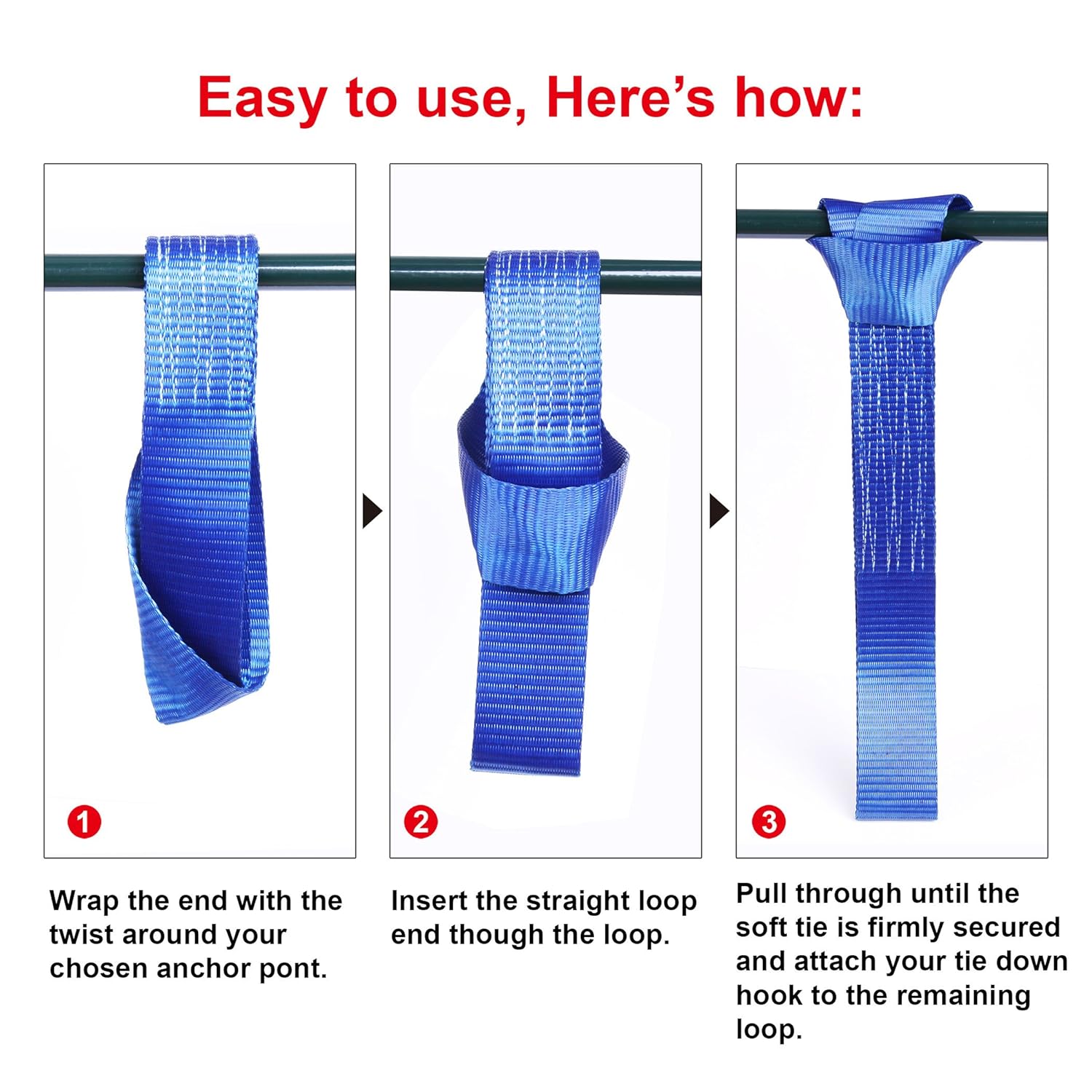 Cartman Soft Loop TieDown Straps in Blue Color, 8pk x 18in, 3600lbs eBay