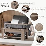 Yaheetech Lift Up Coffee Table with Hidden Storage Gray view 5