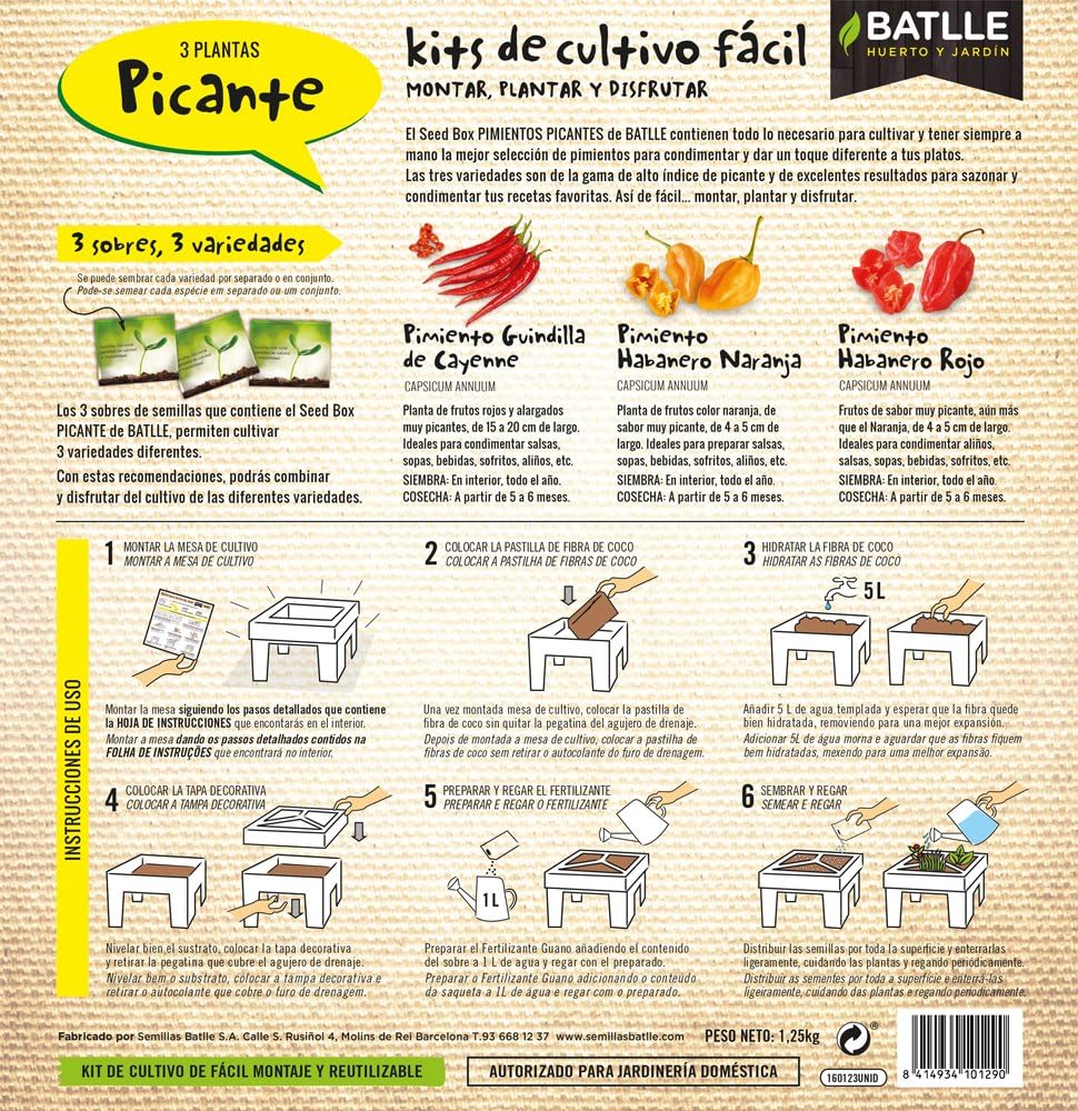 Huerto Urbano - Seed Box Picante - Batlle: Amazon.es: Jardín