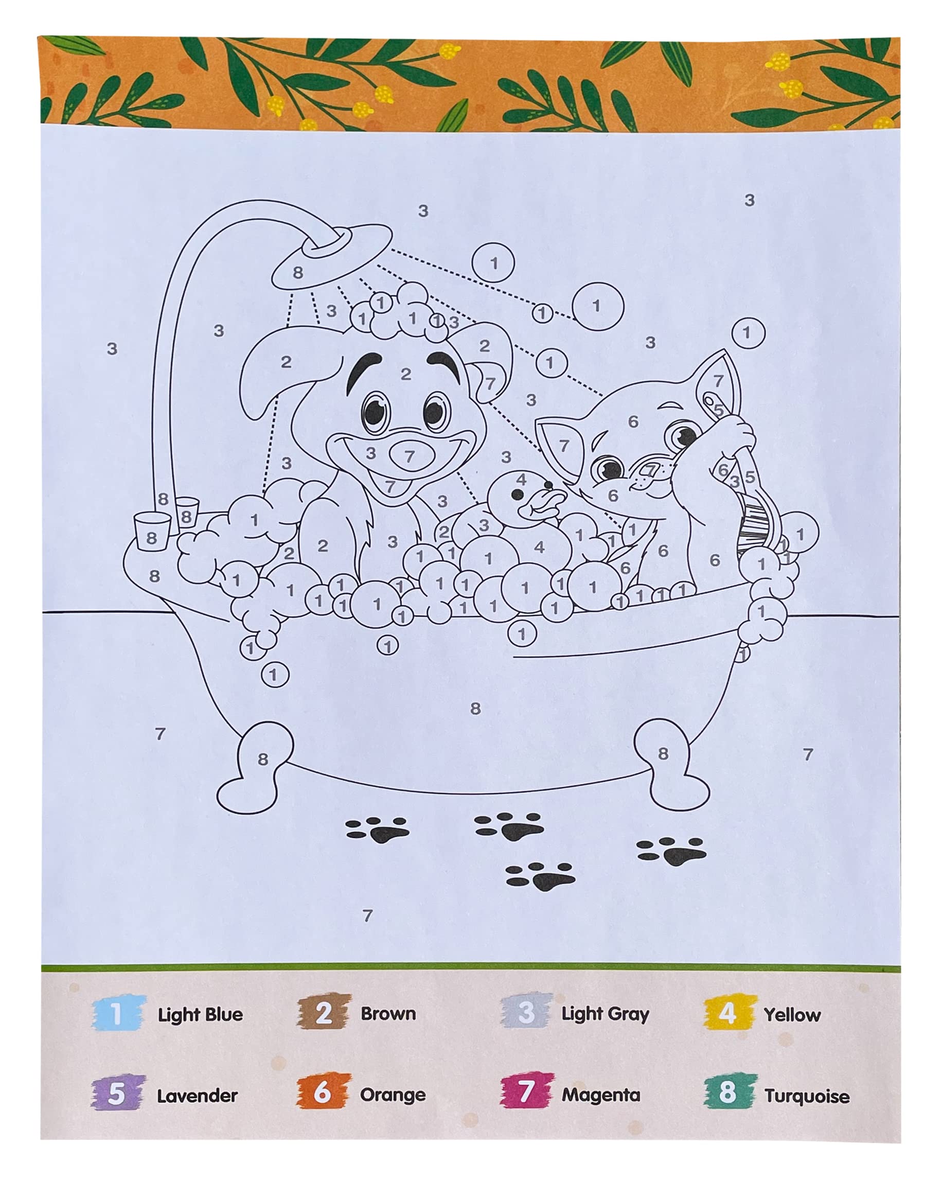 Color By Number Animals for Kids: Over 80 Cute Coloring Designs with Thick, Perforated Pages