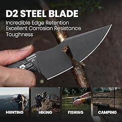 Kizer Harpoon Fixed Blade Knife, D2 Blade with