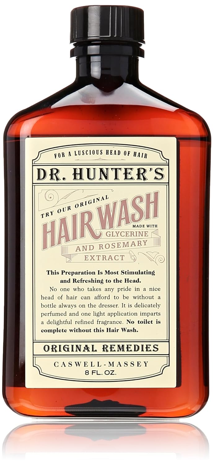 Caswell-Massey Dr. Hunter's Hairwash - Natural Hair Wash Shampoo With Glycerin and Rosemary Extract - 8 Ounces
