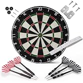 Amazon Basics Dartboard for Adults, Regulation Size, with Steel Tip Darts