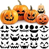LINAYE 80 PCS Pumpkin Decorating Halloween Jack-O-Lantern Face Stickers | Make Your Own Pumpkin Face Decorating Kit, Halloween Crafts Game Activities Gifts Party Favors for Kids